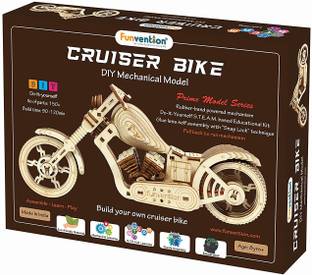 keshvam Cruiser Bike DIY Rubber Band Powered Mechanical Model
