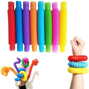 MVJ 6 Pack Pop Tubes for Kids Glowing Colorful Flexible Poppin Pipes