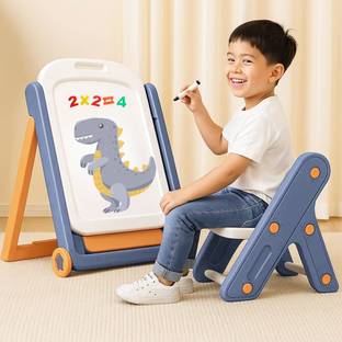 Little Olive DoodleBuddy Drawing Board & Chair Set | With Storage Tray | Foldable | Age 2+