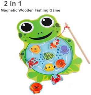 PopPlop Magnetic Fishing Pole Game Fish Catching Magnetic Toys Board Fishing Game Puzzle