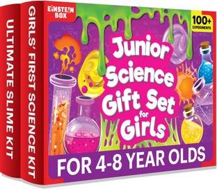 Einstein Box Junior Science Gift Set for Girls|2-in-1 Set of Girls’ First Science & Slime Kit