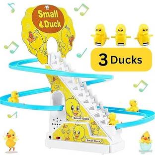 CountryLink 3 Duck Slide Toy Set, Funny Automatic Stair with Music and Light(1Set)