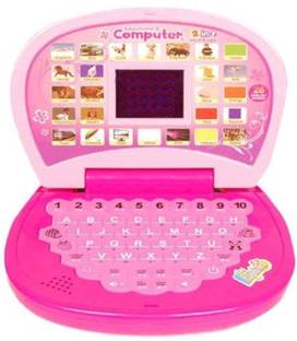 RSA enterprises pink Educational Computer With Led Screen mini laptop Toy For Kids