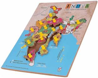 Cyrus NEW GEOGROPHICAL INDIAN MAP WITH ALL STATES PUZZLE GAME FOR ALL KIDS.