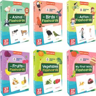 spartan kids Early Learning Flash Cards For Kids 1 Year To 6 Year Kids (Combo set 6)