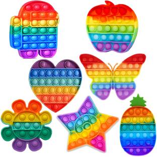 Aseenaa Pop It Toy pop its Push Pop Bubble Fidget Sensory Toy popit (Pack of 7)