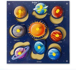 SHALAFI Solar System Peg Blocks Board Educational Solar System With All Planet Space Toy