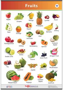 Target Publications All in One Fruits Chart for Kids | Early Learning Poster for Nursery Children