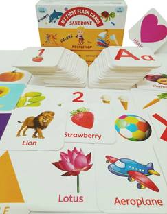 Sandrone All in One Flash Cards for Kids(Non-Tearable flashcards-Water Proof)
