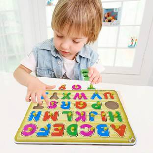 ARVANA English Blocks Alphabets Jigsaw Puzzle Board Tray Educational learning Toy Book