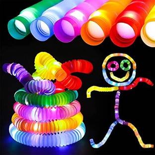 CrazyBuy Light Up Pop Pipes Set in 6 pcs of Set | All Pipes Color are Different