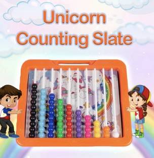 zokato Unicorn Design 2 in 1 Slate with Duster - ORANGE