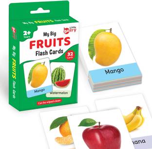 Little Berry FRUITS Flash Cards for Kids (32 Cards) | Fun Learning Toy for 2-6 years