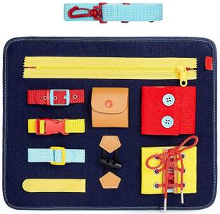 JP GLOBAL Montessori Busy Board Toy Develop Basic Skills, Educational Sensory Travel Toys