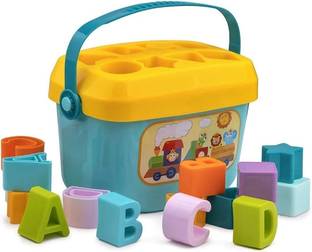 Mira Farmcraft Baby's First Shape Sorting Blocks Learning Activity Toys with 16 Building Blocks