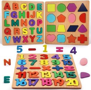 clt Puzzles for Toddlers Alphabet Numbers Shapes 3 Sets Puzzle
