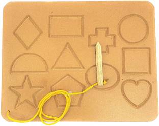 Plus Shine Wooden 10 Different Geometric Shape Educational Board Jigsaw Puzzle Learning Toy