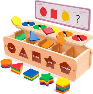 Arsath Color Sorting & Shape Matching Toys 1-3, Coin Box, Block Stacking Game