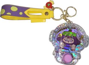 Ample Wings 1 Push Button Water Ring Game Keychain - Perfect for Kids' Bags