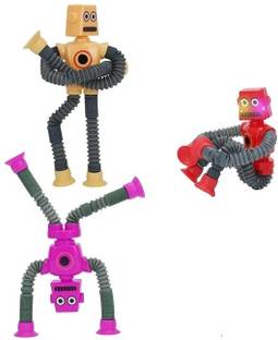 Quasar Space Robot Men Pop Tube Fidget Toy Sensory Toys Ring Pack of 3