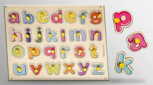 Khilonewale Wooden lower-case Alphabets Puzzle Games and Learning Educational Board