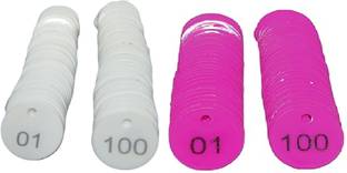 MOREL ROUND SHAPE TOKEN COIN WITH HOLE USE FOR SHOP,CASINO,SCHOOL 1TO100NO COINS PINK