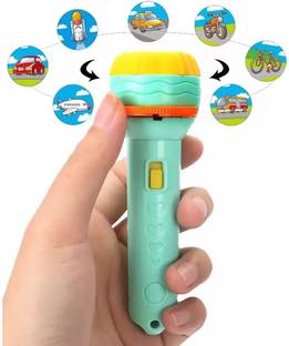 CRAZYGOL 6 Slides 48 Patterns Mini Projector Torch Slide Flashlight Light Toys for Kids