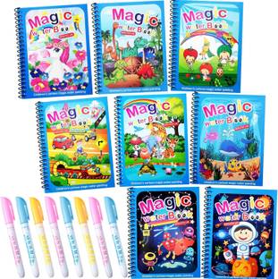 E-DUNIA 8 Pack Water Coloring Book Paint