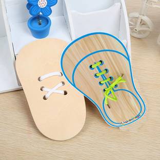 SHALAFI Educational Early?Learning Lacing Shoe Toy Learn to Tie Shoelaces Board Game