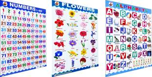 Nivita Kds Learning Chart, Alphabet, Numbers, Flowers, Pack Of-03