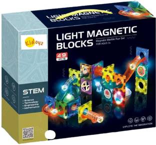 Kidoyz 49 Piece Light Magnetic Blocks, Magic Building Blocks for Kids 3D STEM Toys