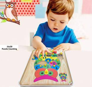 blue seed Counting learning toy, Number Puzzle Math 1234 Learning board Peg Puzzle game