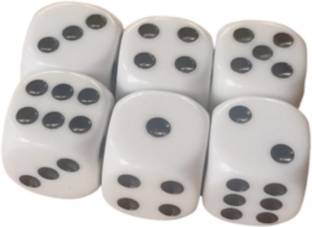 HOIVA White dice | Games | Wooden Dice | Digits Handmade with Wooden - Pack of 6
