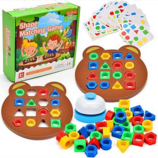 KIDOLOGY Shape Color Toy Fun Cylinder Game Home Play for Kids Hexagon Geometric Figure