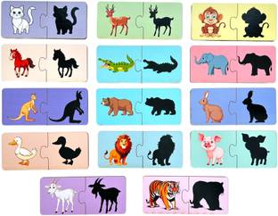 kiddiwinks Animal Matching shadow 2 Piece Puzzle