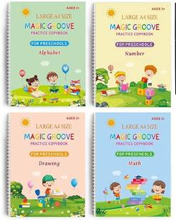 My HomesWorld Magic Practice Copy Book For Kids ABCD Alphabets Calligraphy Books for Beginners