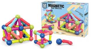 KTRS educational smart DIY assembling magnetic bar building block toy 42 Pic