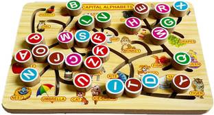 SHALAFI Alphabet Maze Puzzle for Kids Alphabet Tracing Board Game Learning&Education Toy