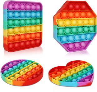 gugan toys Pop it Toy, Pop It Fidget Toy Set popit Game Stress Relief for all (pack of 4)