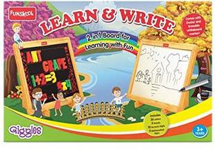 FUNSKOOL Learn N Write Slate, 2 in 1 Magnetic & Dry Erase Board