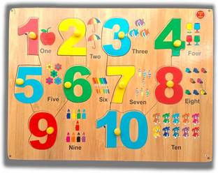 aasiyaenterprises Counting Number's 1 To 10 Puzzle Board 1234 learning toy for Kids+3years
