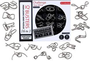Honch 16 in 1 Steel Wire Classic IQ Puzzle,Fantasy Brain Teaser For Kids,Adults