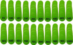 MOREL EMBOSSED 1TO 1000 NUMERICAL PLASTIC TOKEN COIN(31MM) FOR SHOP BOARD GAMES,SCHOOL