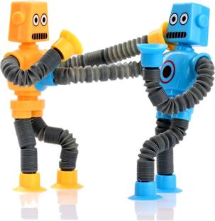 Globular Robot Men Pop Tube Fidget Sensory Stress Anxiety Relief Bendable Toy Pack of 2