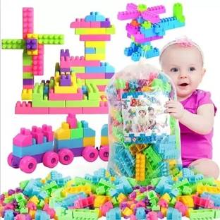 Mayne DIY Plastic Building Blocks for Kids 50+ pcs