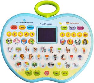 Lacasada Educational Mini Computer Toy for Kids- Apple Shape LED Display and Fun Music