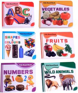 HOMESHOPEEZ Mini Pocket Books - MP-Alphabets, Wild Animals, Numbers1-20, Vegetables, Shapes And Colours, Fruits