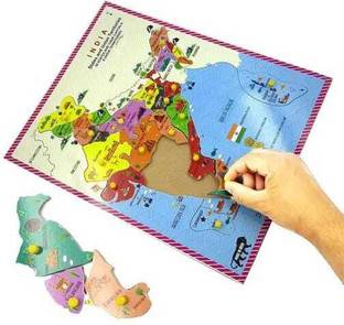 BOZICA India Map States & capital Jigsaw Puzzles Educational /Learning Toys for kids