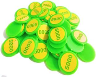 90 Degree Plastic Currency Token Coins Counters Currency Chips Poker Playing Coin 5000 Rs.