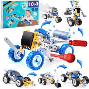 IDUINO 10 in 1 STEM Toys with Electric Power Motor Erector Sets STEM Projects Toys